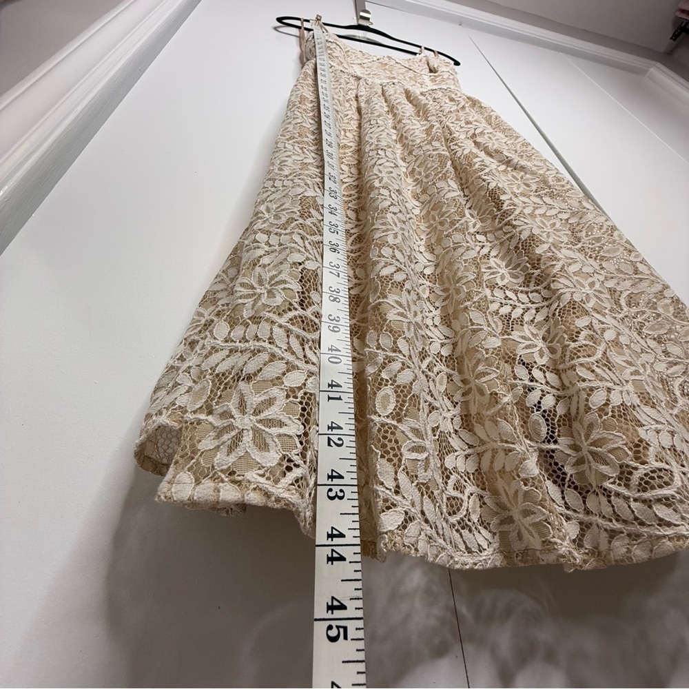 Anthropologie - NSR Hayden Floral Midi Dress cream/beige lace- XS - Picture 12 of 13
